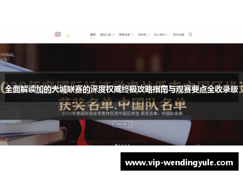 全面解读加的夫城联赛的深度权威终极攻略指南与观赛要点全收录版